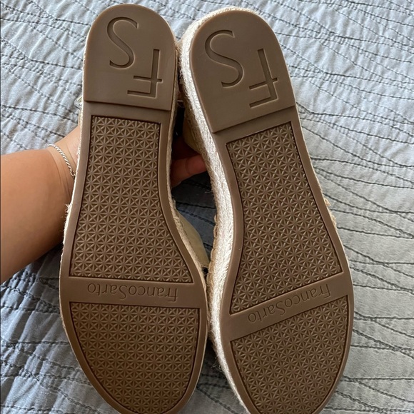 NWOT Franco Sarto Pellia Nude Platform Straw Suede Shoes Size 10 - Picture 9 of 11